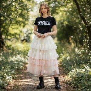 Wicked Paul tazewell White and Pink tulle Skirt